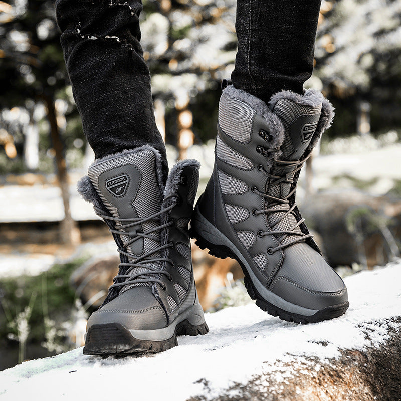 Winter High Velvet Army Men's Warm Snow Boots