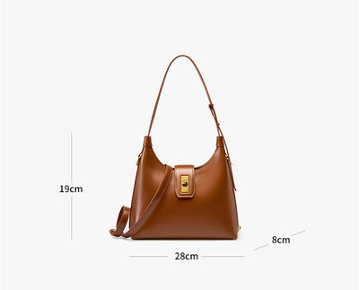 Genuine Leather Retro French Shoulder Bag