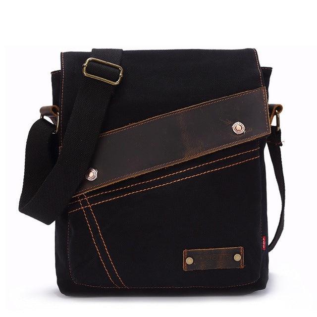 Canvas vertical crossbody bag retro