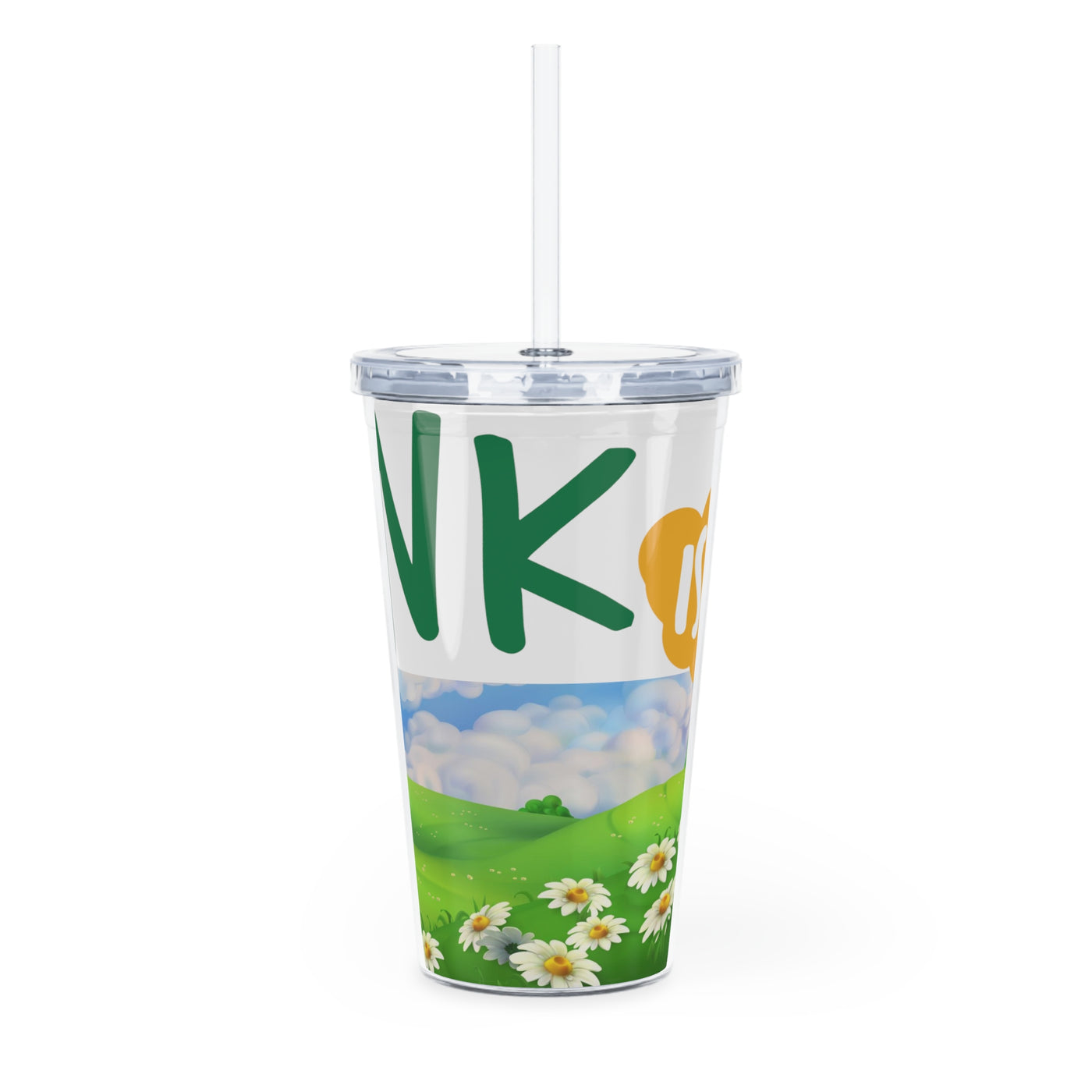 Plastic Tumbler with Straw