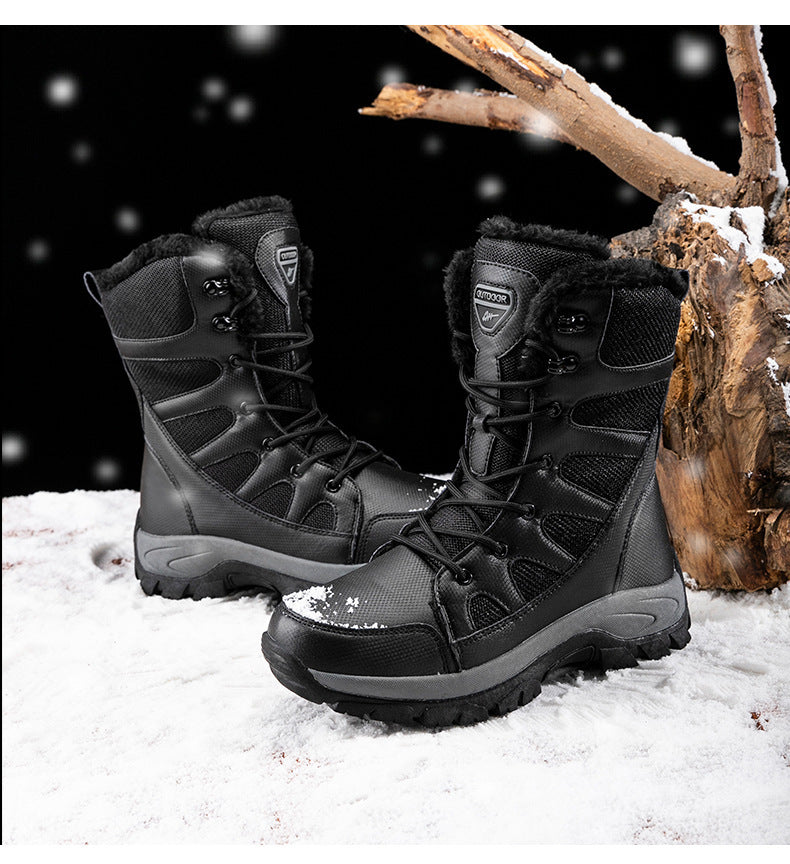 Winter High Velvet Army Men's Warm Snow Boots