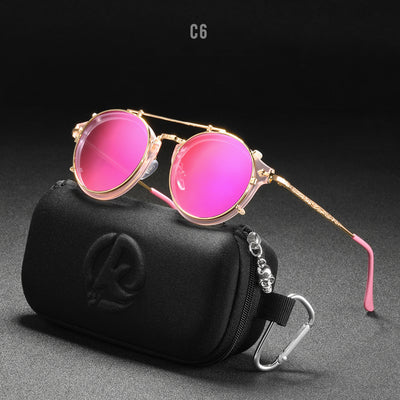 Metal Round Ladies Outdoor Sunglasses Set