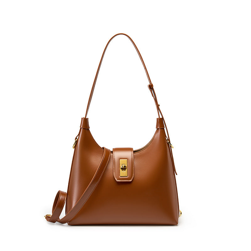 Genuine Leather Retro French Shoulder Bag