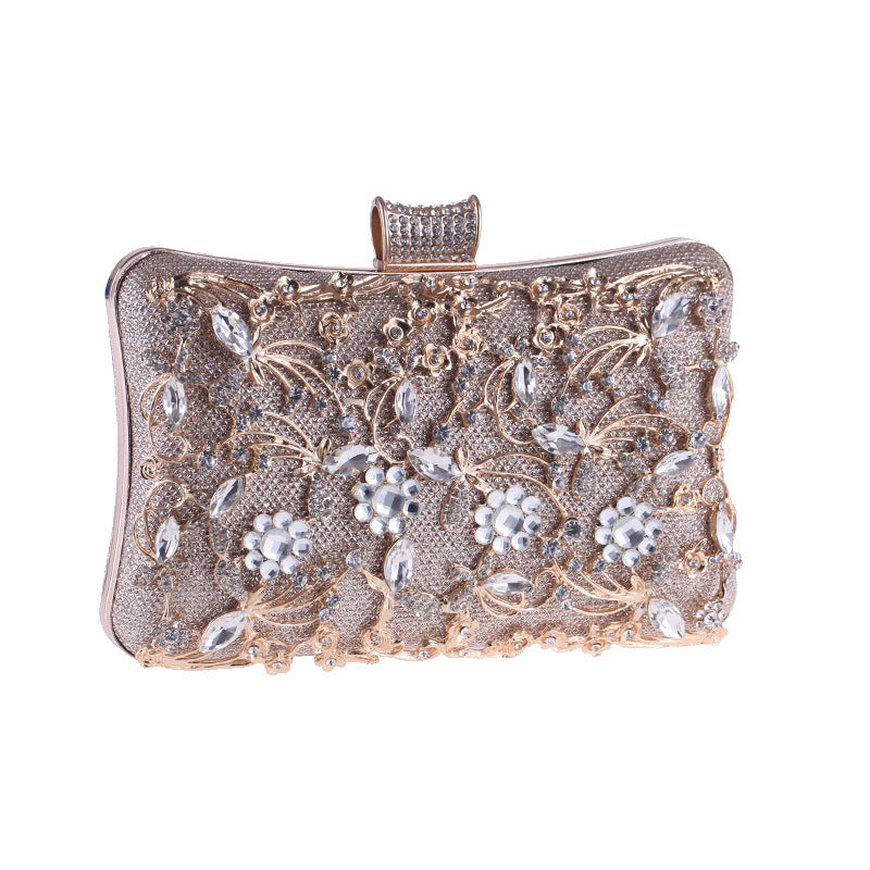 Hollow diamond cheongsam rhinestone bag clutch shoulder