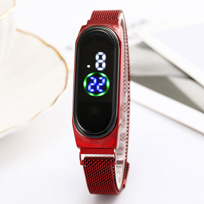 Touch Screen LED Mesh Belt Watch