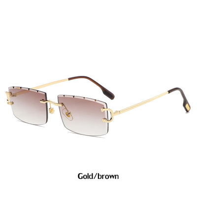 Women's Fashion Rimless Small Frame Sunglasses