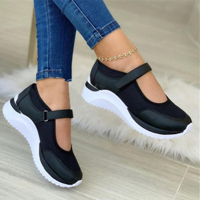 Women's Round Toe Velcro Platform Sandals