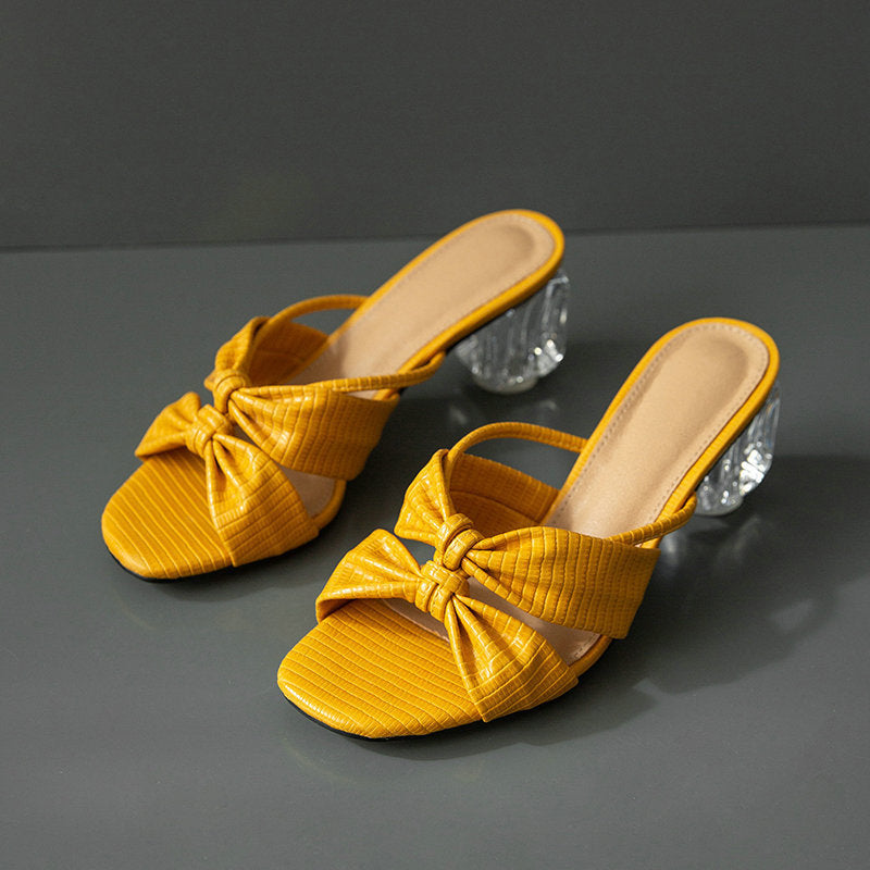 Summer Transparent Open-toed Bowknot Sandals