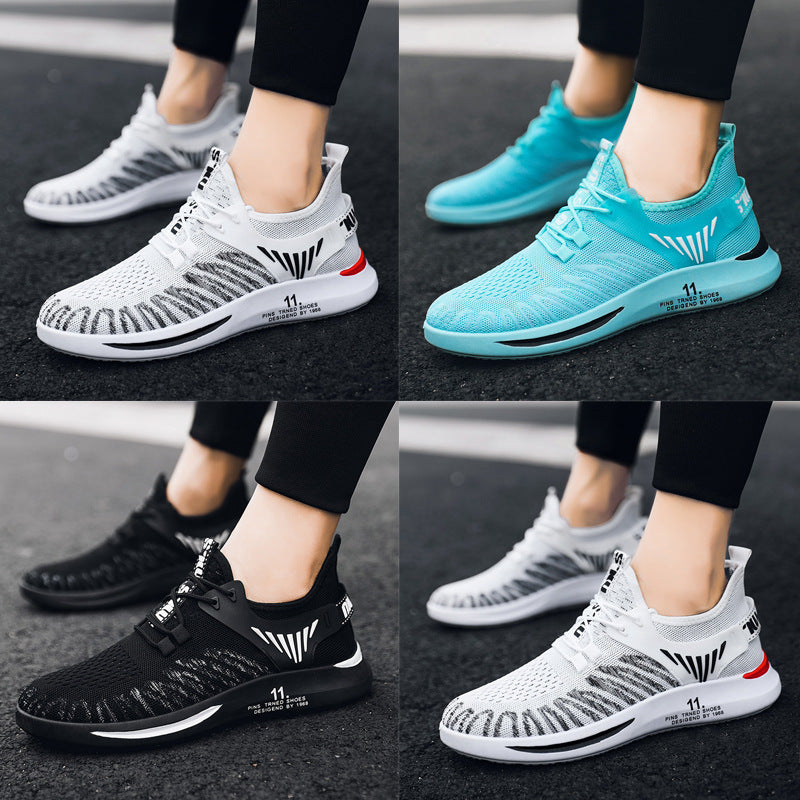 Breathable Fly Woven Lace Low Top Round Toe Shoes