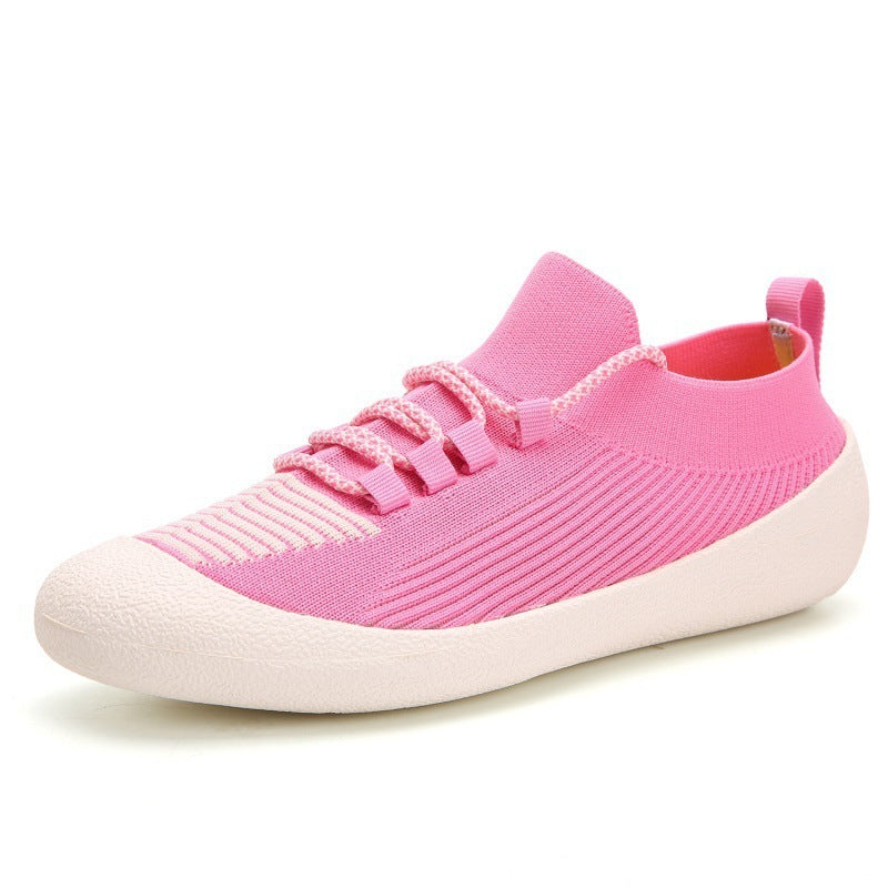 Outdoor Casual women's Round Toe Solid Colour Casual Lace-Up Sneakers