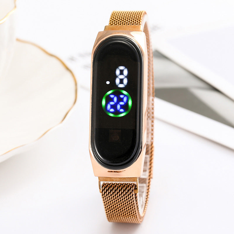 Touch Screen LED Mesh Belt Watch