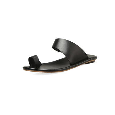 Half sandals with hollow flat bottom