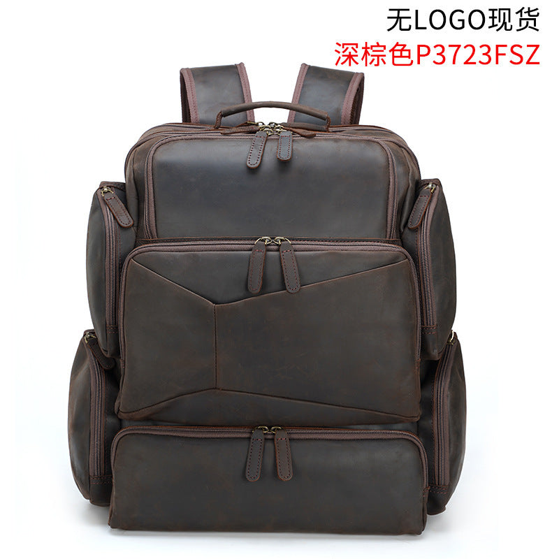 Retro Crazy Horse leather Backpack For Men