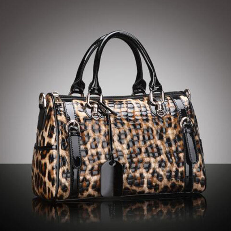 Leopard Print Handbag Fashion All-match Leather Large-capacity One-shoulder