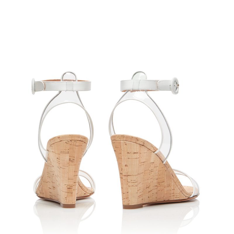 Fashion Sandals PVC Wood Grain Wedges Women Shoes