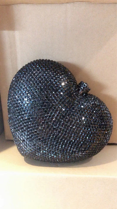 Hand Holding Heart-shaped Diamond Dinner Bag