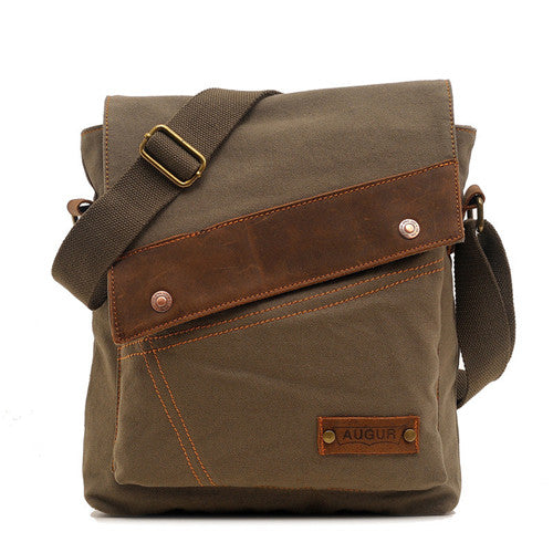 Canvas vertical crossbody bag retro