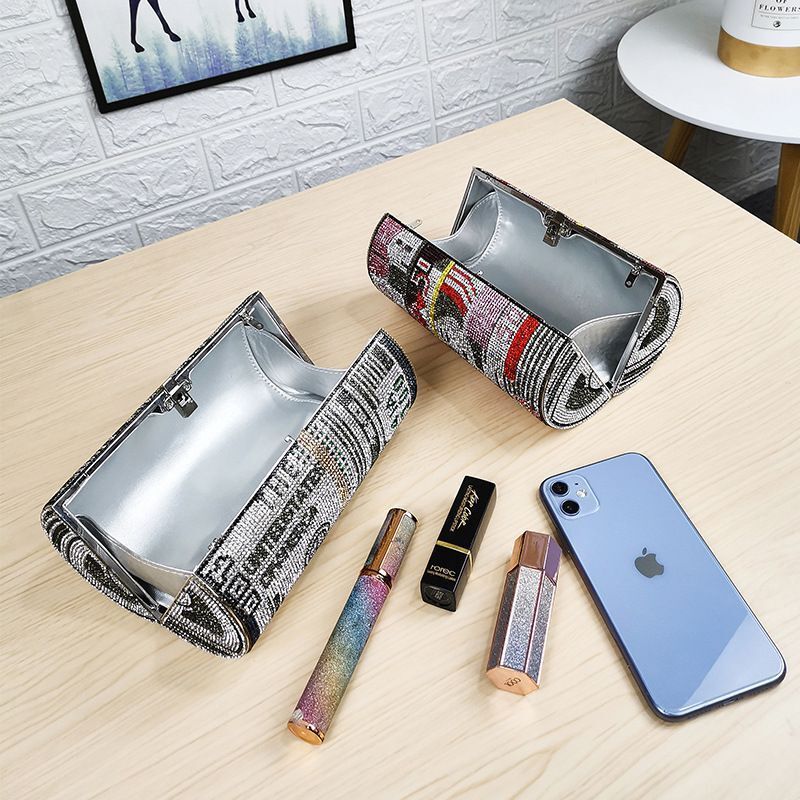 Crystal Diamond Painting Evening Clutch Bags for Women Round Money Bag