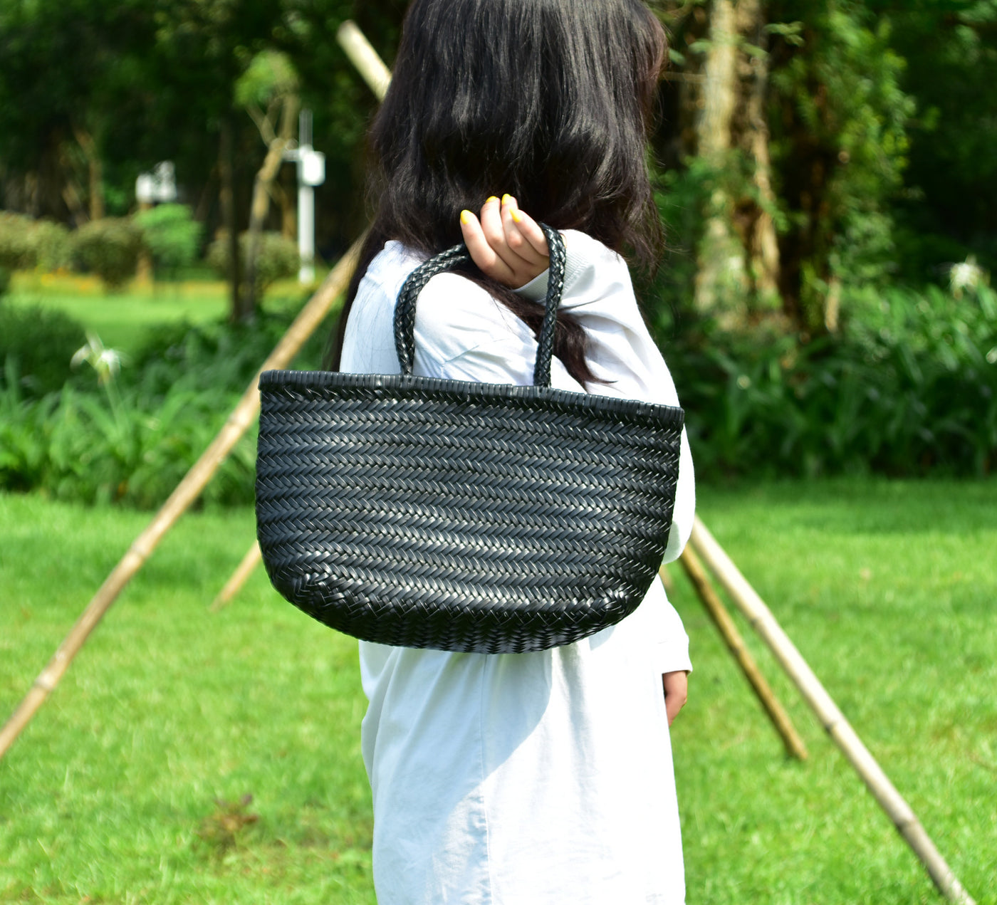 Genuine Leather French Vegetable Basket Bag