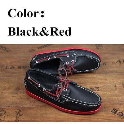 Men Retro Lace-up Leather Breathable Casual Board Shoes