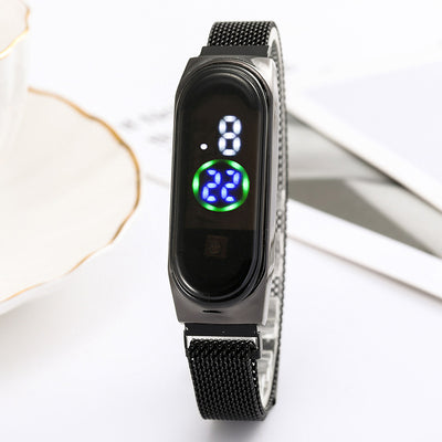 Touch Screen LED Mesh Belt Watch