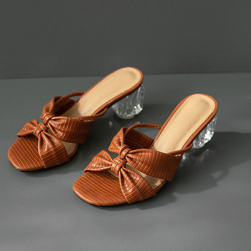 Summer Transparent Open-toed Bowknot Sandals