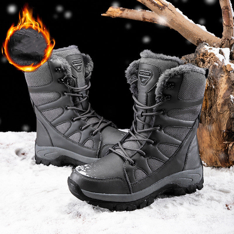 Winter High Velvet Army Men's Warm Snow Boots