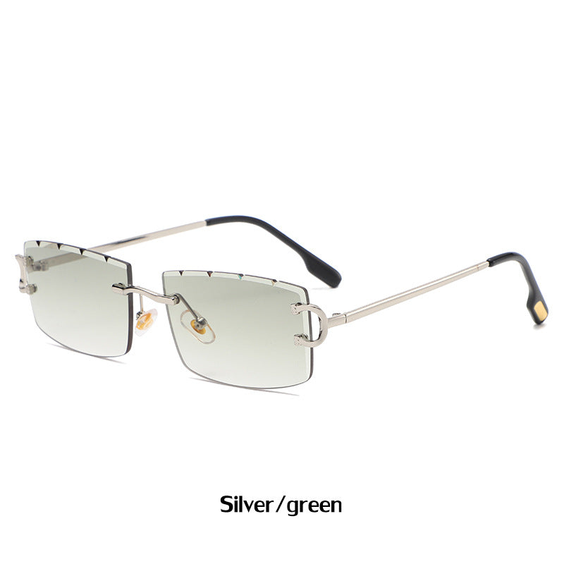 Women's Fashion Rimless Small Frame Sunglasses