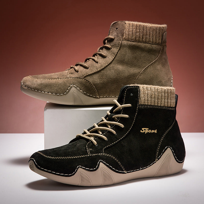 Men's High-top Lace-up British Style Shoes Men