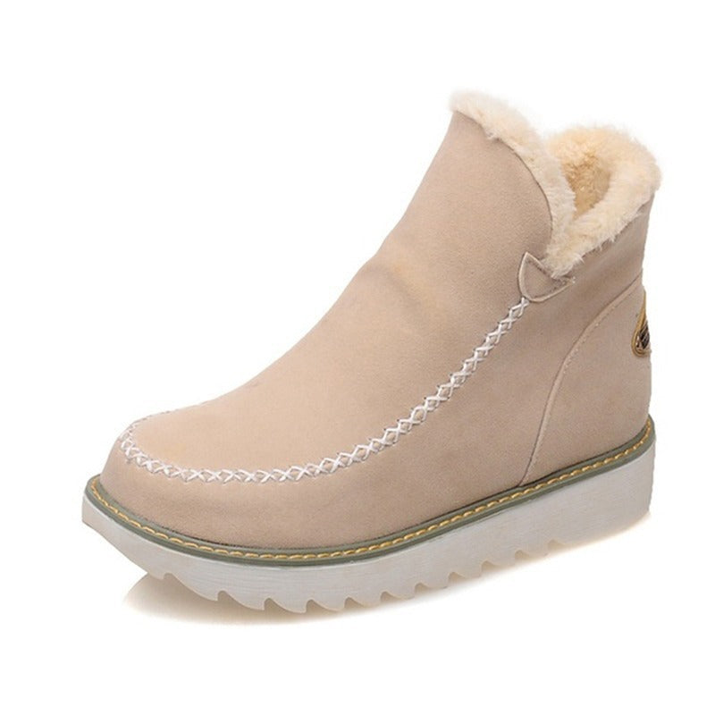 Flats Shoes Women Winter Snow Boots Warm Plush Ankle Boots