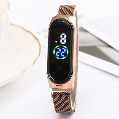 Touch Screen LED Mesh Belt Watch