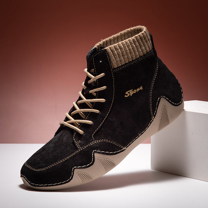 Men's High-top Lace-up British Style Shoes Men