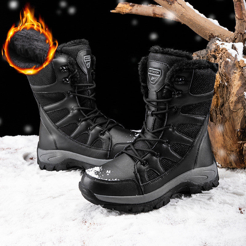 Winter High Velvet Army Men's Warm Snow Boots