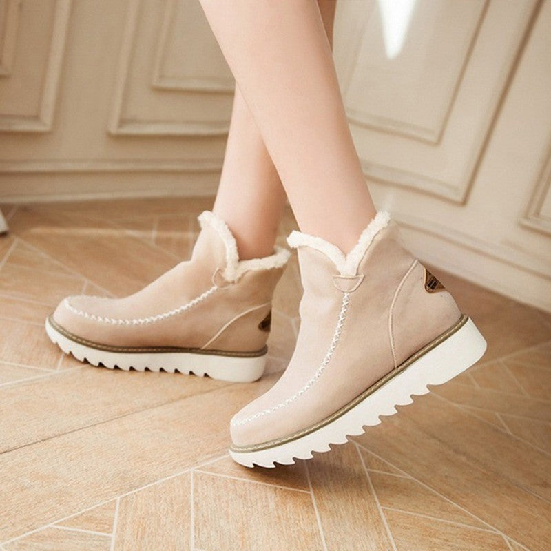 Flats Shoes Women Winter Snow Boots Warm Plush Ankle Boots