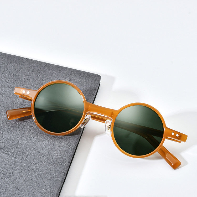 Men's And Women's Models Of Personalized Retro Simple And Versatile Round Sunglasses