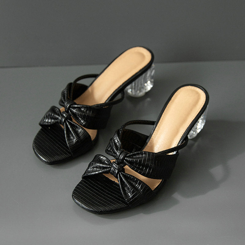 Summer Transparent Open-toed Bowknot Sandals